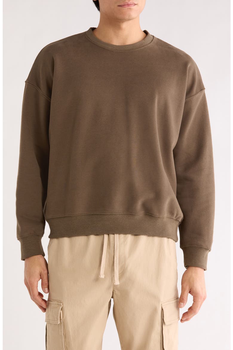 Heavy Crewneck Sweatshirt, Main, color, MOSS GREEN