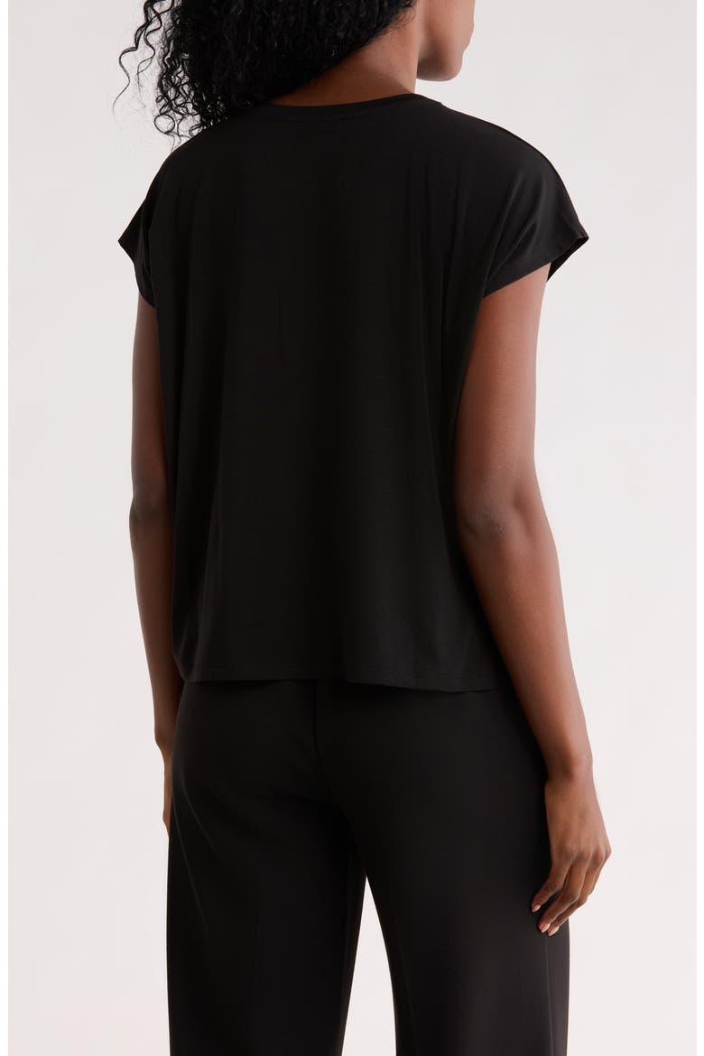 Boxy Cap Sleeve Jersey Top, Alternate, color, BLACK