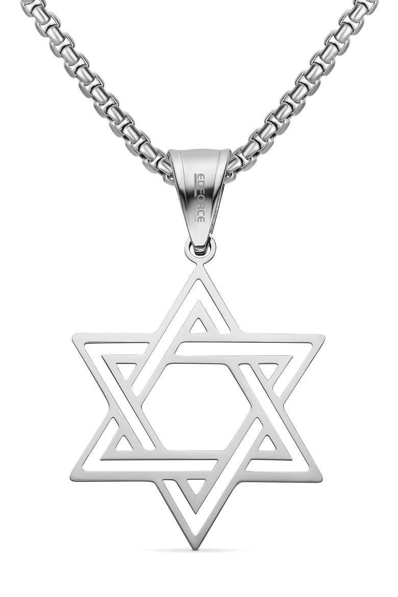 Men's Star of David Pendant Necklace, Alternate, color, SILVER