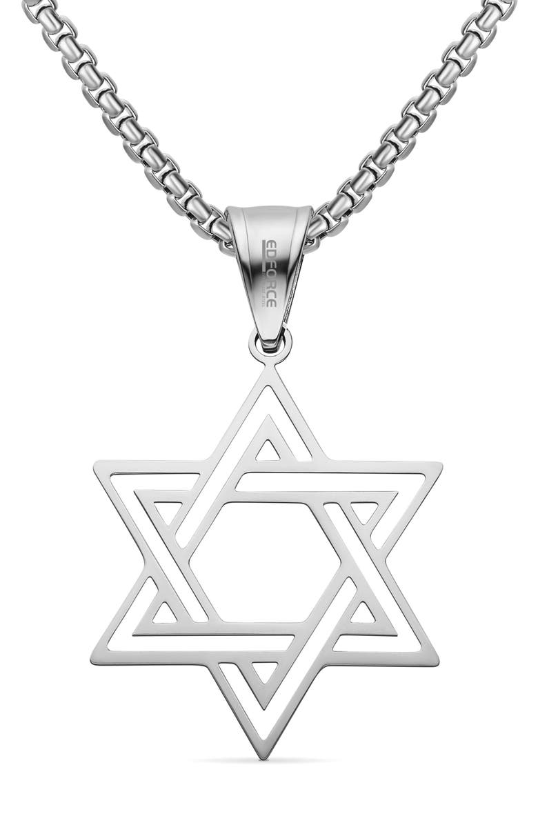 EDFORCE Men's Star of David Pendant Necklace, Alternate, color, Silver