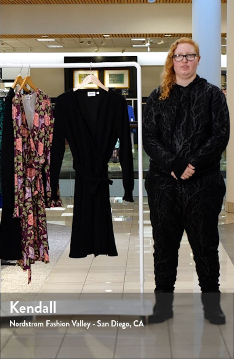 Perfect Long Sleeve Faux Wrap Dress, sales video thumbnail