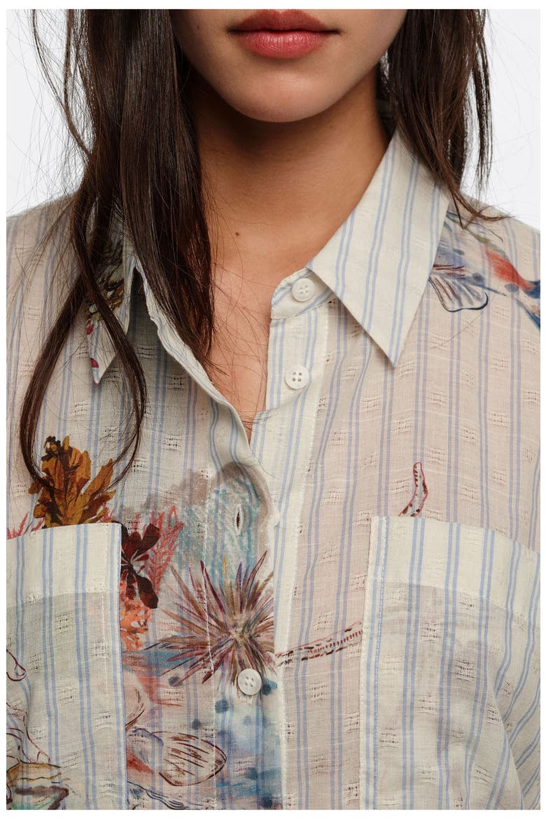 Seabed Cotton Oversize Shirt, Alternate, color, SEABED STRIPES