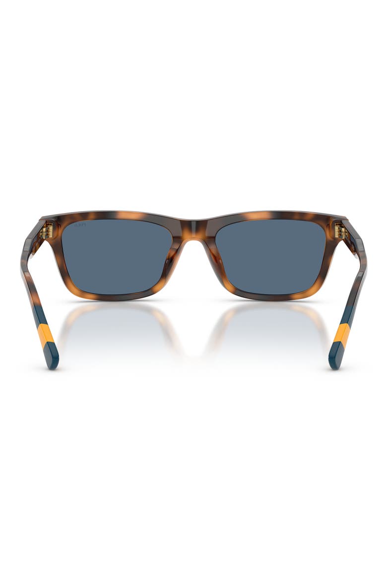 54mm Pillow Sunglasses, Alternate, color, SHINY RED HAVANA / DARK BLUE