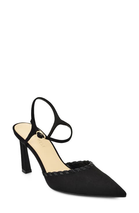Dezo Faux Suede Pointed Toe Slingback Pump