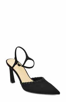 Dezo Faux Suede Pointed Toe Slingback Pump