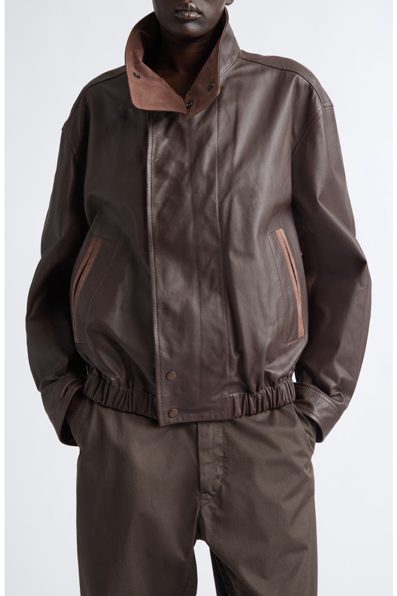 Soft Paper Leather Jacket, Main, color, CHOCOLATE