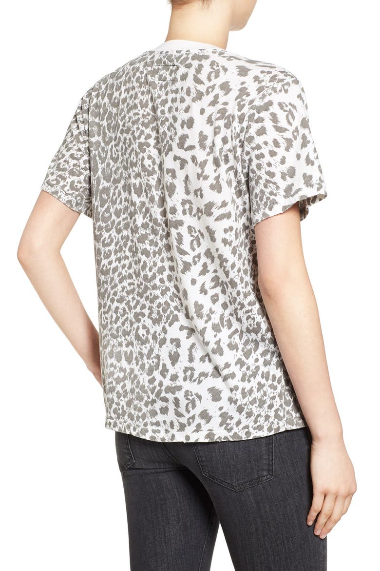 Cheetah Print Cotton Tee, Alternate, color, WHITE LEOPARD