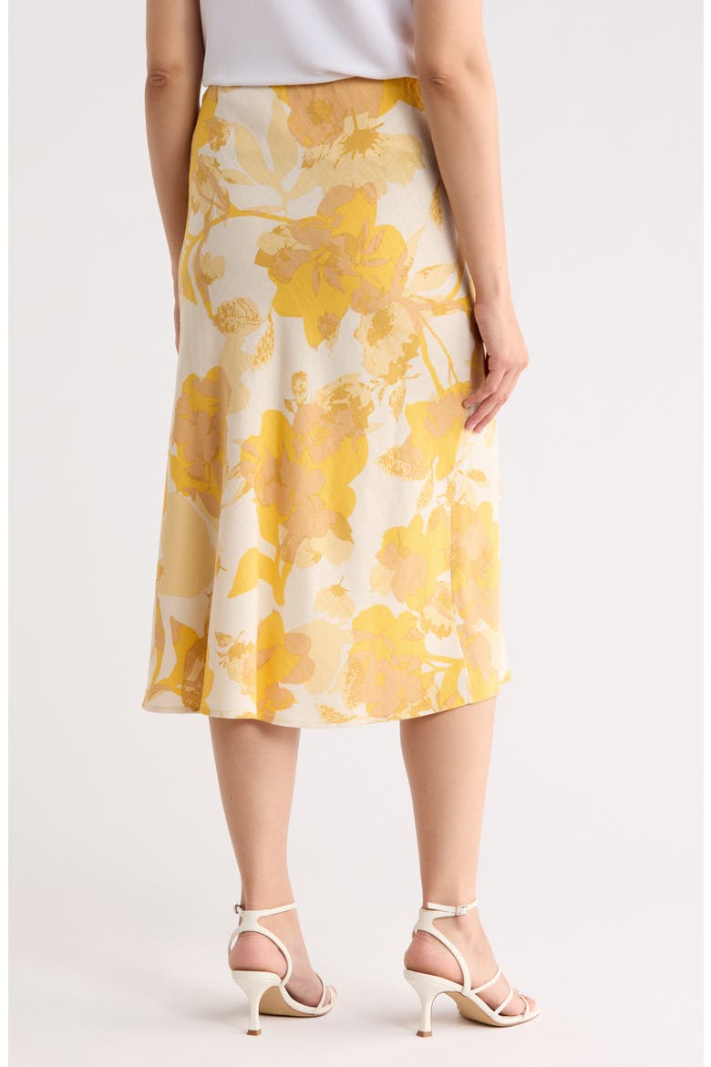 Floral Midi Skirt, Alternate, color, YELLOW