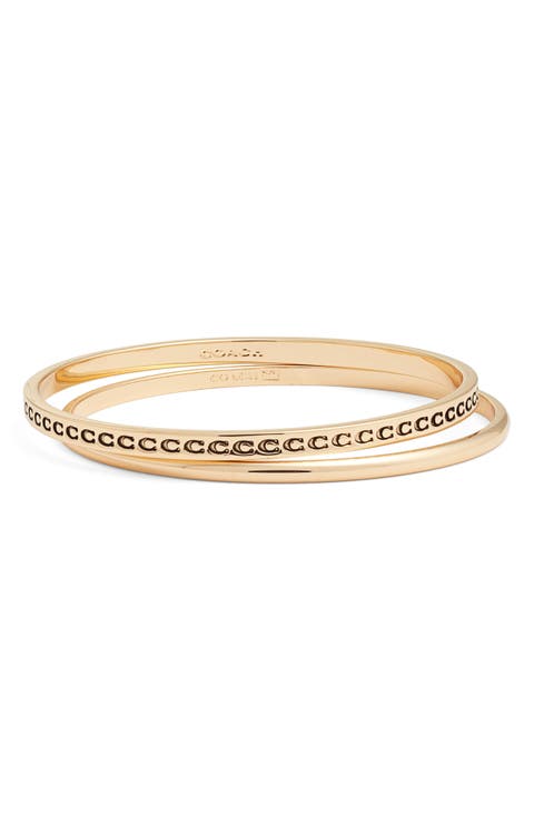 Repeating C Set of 2 Bangle Bracelets