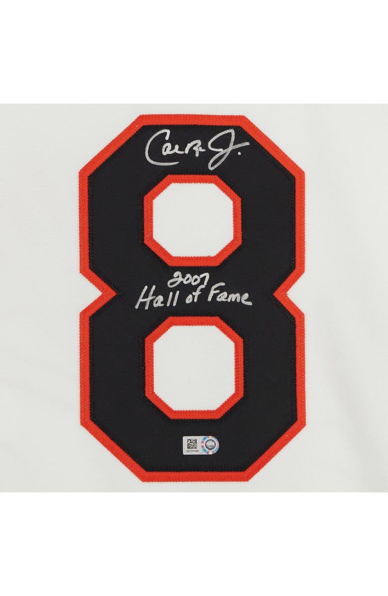 FANATICS AUTHENTIC Cal Ripken Jr Baltimore Orioles Autographed White 2001 Mitchell & Ness Authentic Jersey with "2007 Hall of Fame" Inscription, Alternate, color, 