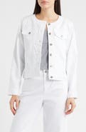 Eileen Fisher Stretch Organic Cotton Round Neck Jean Jacket