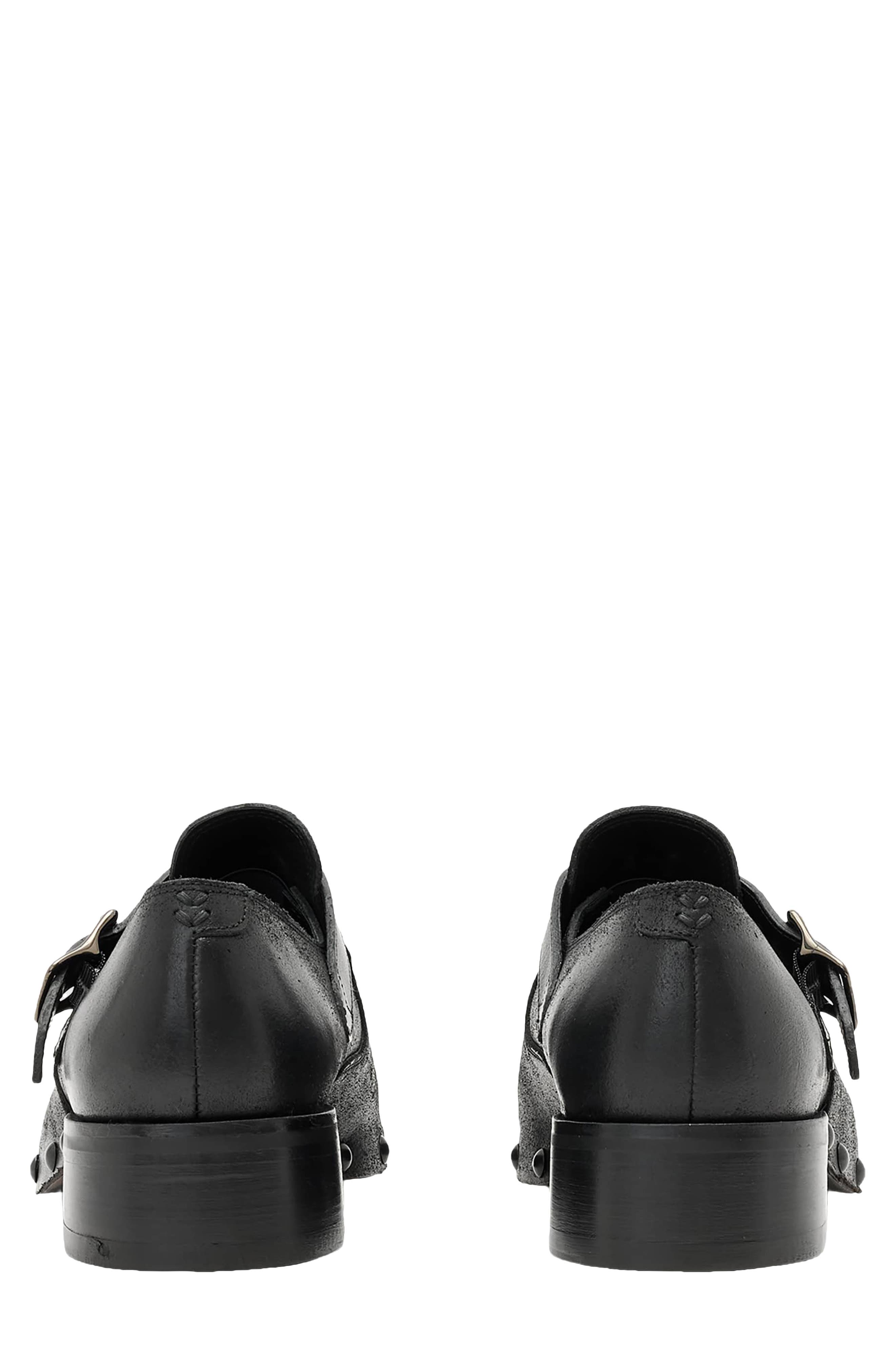 Verlaine Leather Buckle Clog, Alternate, color, MINERAL BLACK
