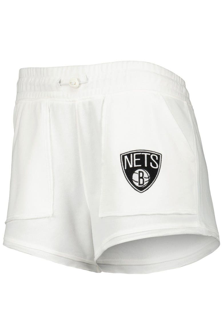 Women's Concepts Sport  White Brooklyn Nets Sunray Shorts, Alternate, color, White
