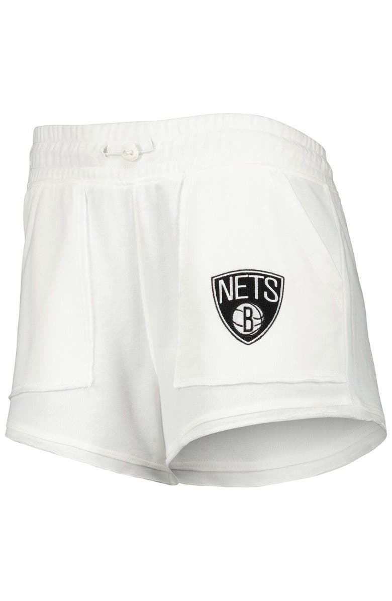 CONCEPTS SPORT Women's Concepts Sport White Brooklyn Nets Sunray Shorts, Alternate, color, White