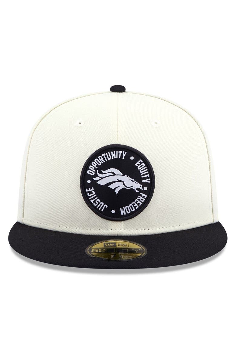 Men's New Era Cream/Black Denver Broncos 2022 Inspire Change  59FIFTY Fitted Hat, Alternate, color, Cream