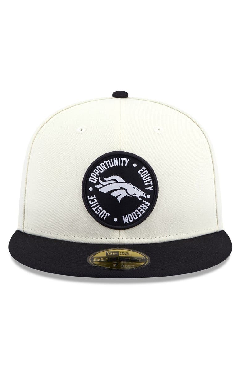 New Era Men's New Era Cream/Black Denver Broncos 2022 Inspire Change 59FIFTY Fitted Hat, Alternate, color,