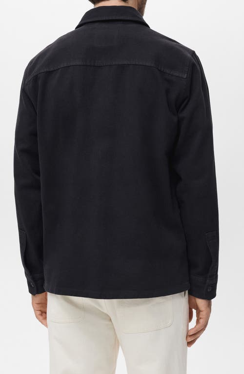Mango Cotton Denim Overshirt In Blue