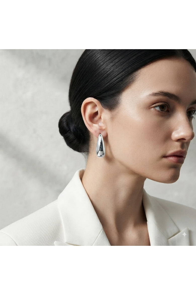 Monroe TearDrop Earrings, Alternate, color, Silver