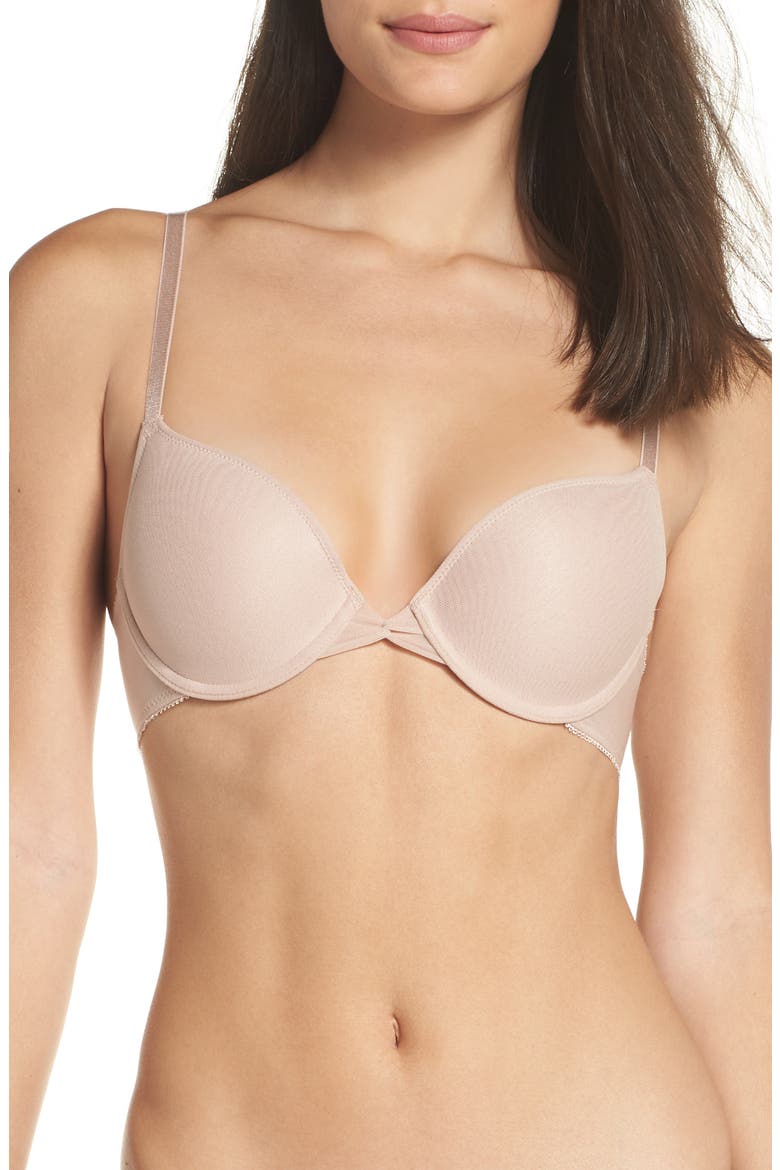 Bump It Up Underwire Push-Up Bra, Main, color, CHAMPAGNE