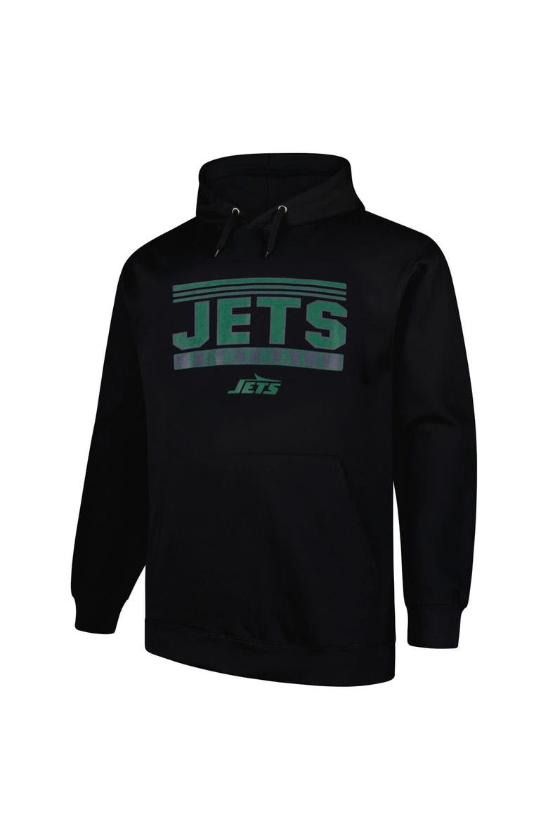 FANATICS Men's Fanatics Black New York Jets Big & Tall Pop Pullover Hoodie, Alternate, color, Black