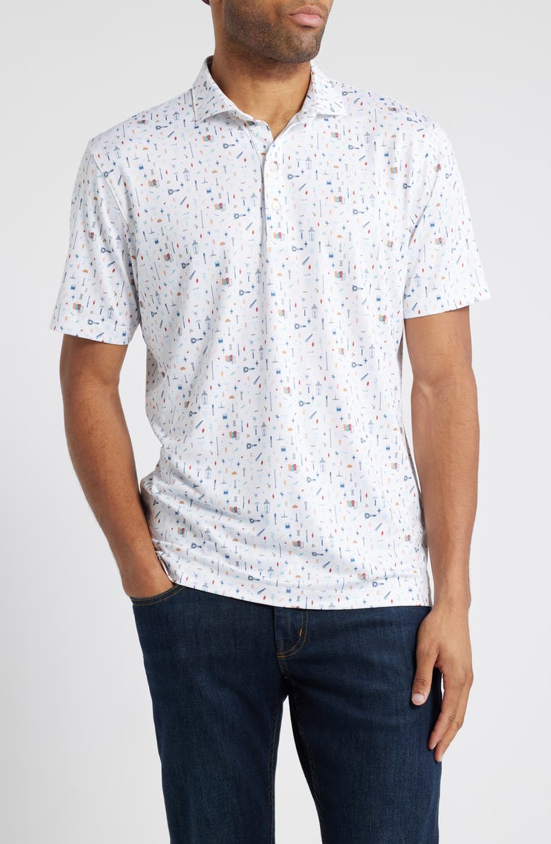 johnnie-O Bar Cart Libations Print PREP-FORMANCE Golf Polo, Main, color, 