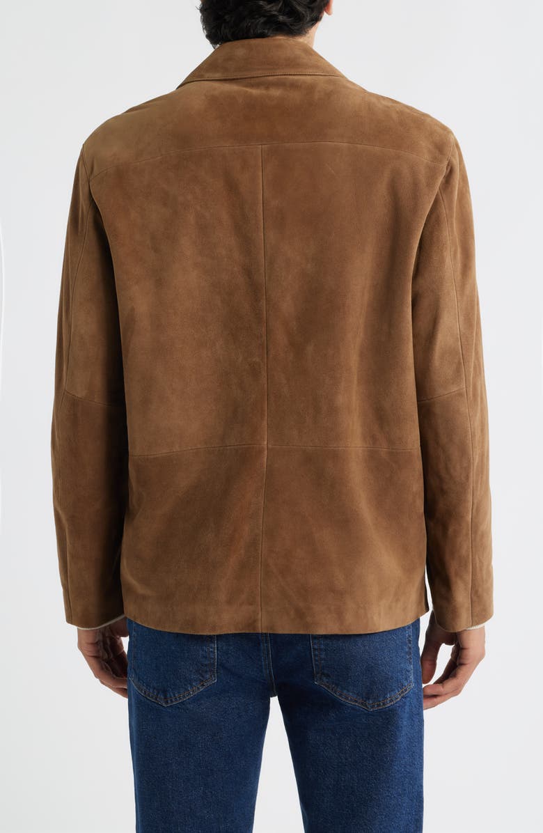 FRAME Brown Suede Blazer, Alternate, color, Caramel