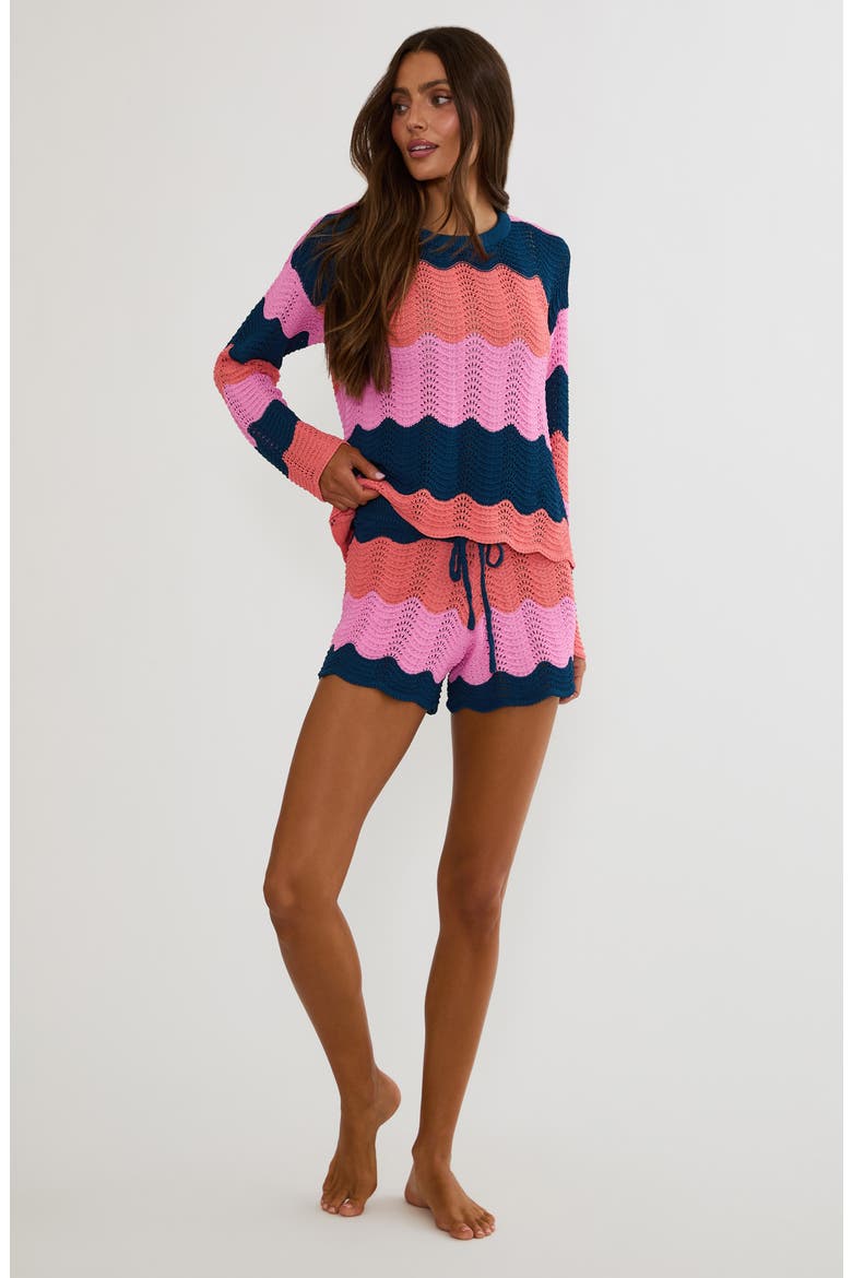 Beach Cover-Up Sweater, Alternate, color, SEASHELL ISLE COLOR BLOCK