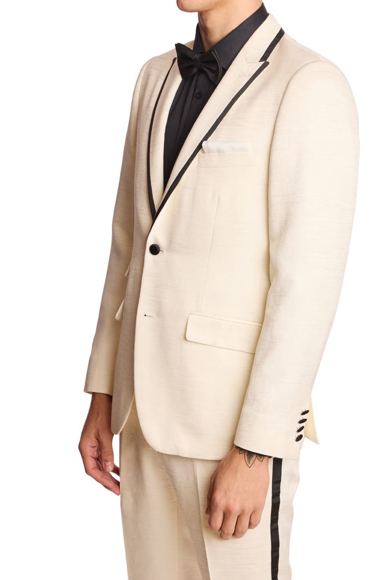 Grosvenor Slim Fit Dinner Jacket, Alternate, color, MILK WHITE JACQUARD