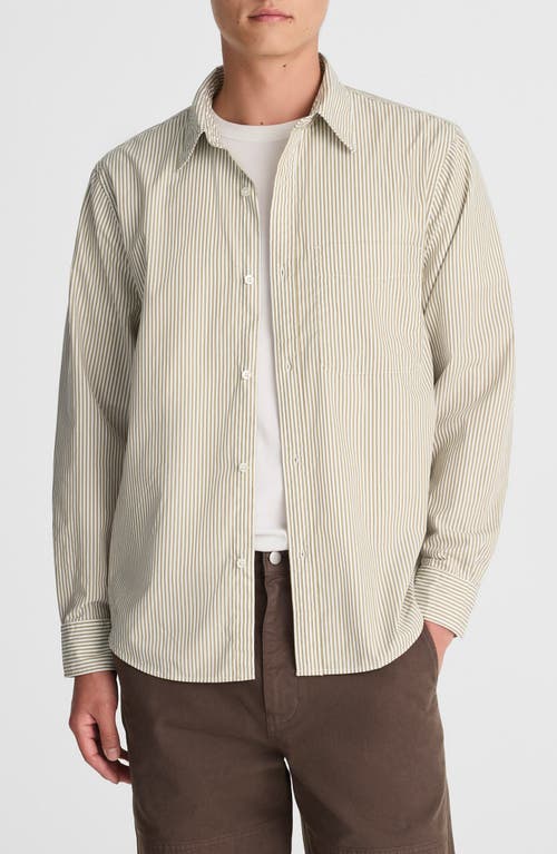 Madewell Stripe Cotton Poplin Button-up Shirt In Green