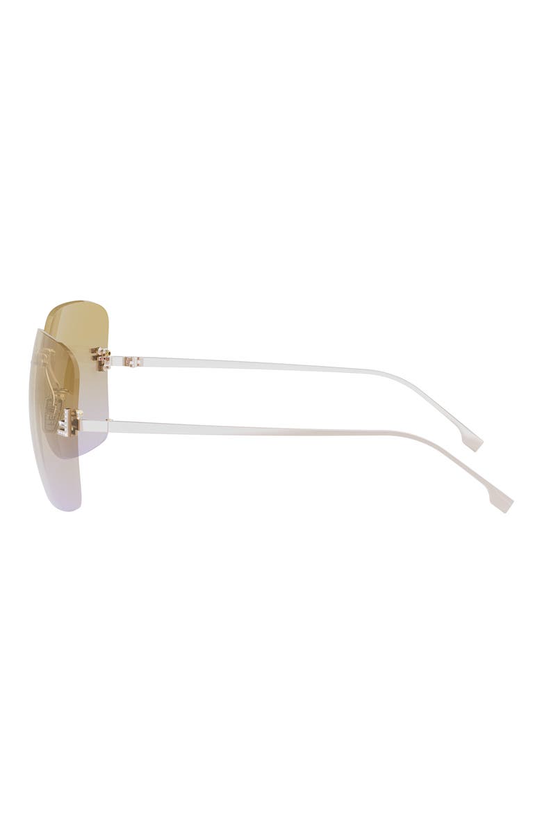 'Fendi First 65mm Oversize Square Sunglasses, Alternate, color, SHINY ROSE GOLD / BROWN