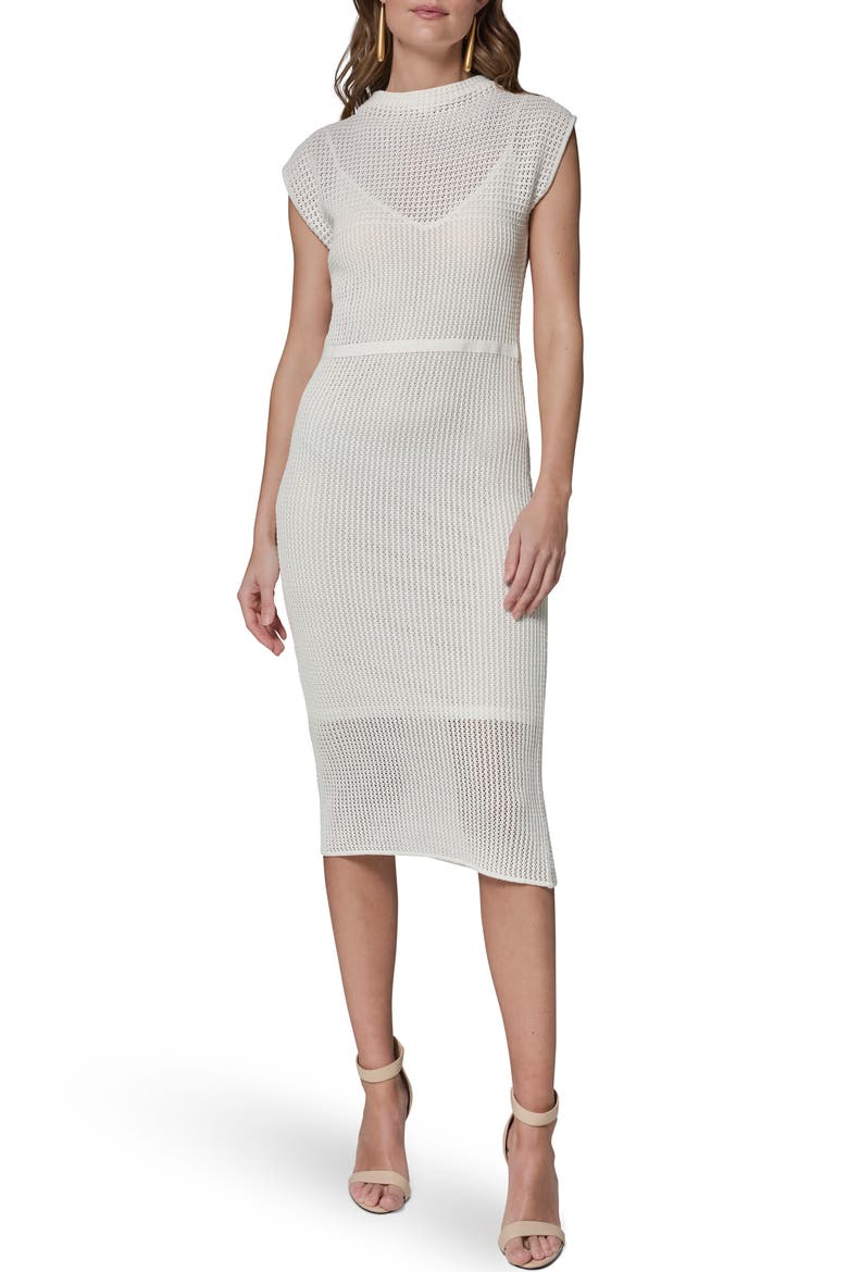 Knit Sheath Dress, Main, color, CREAM