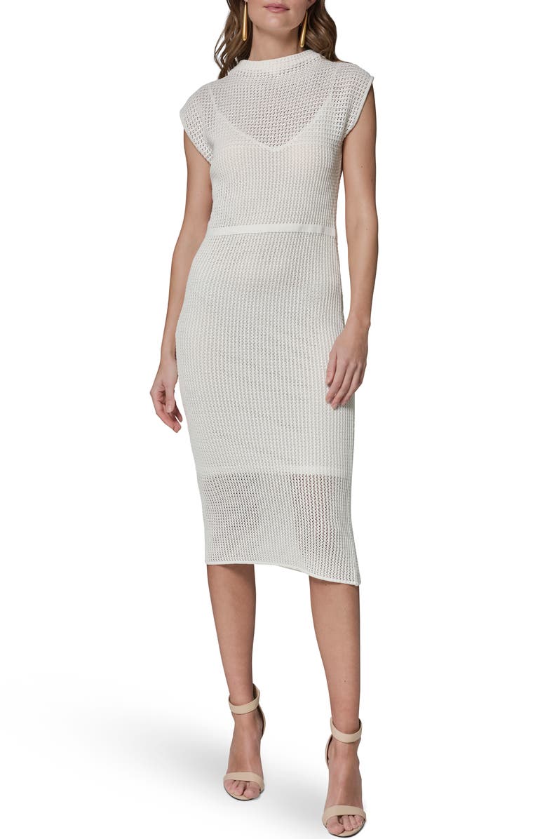 Donna Karan New York Knit Sheath Dress, Main, color, Cream
