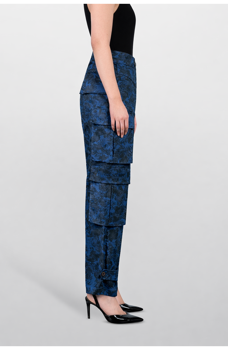 LAURA APARICIO Jacquard Cargo Pants, Alternate, color, Blue