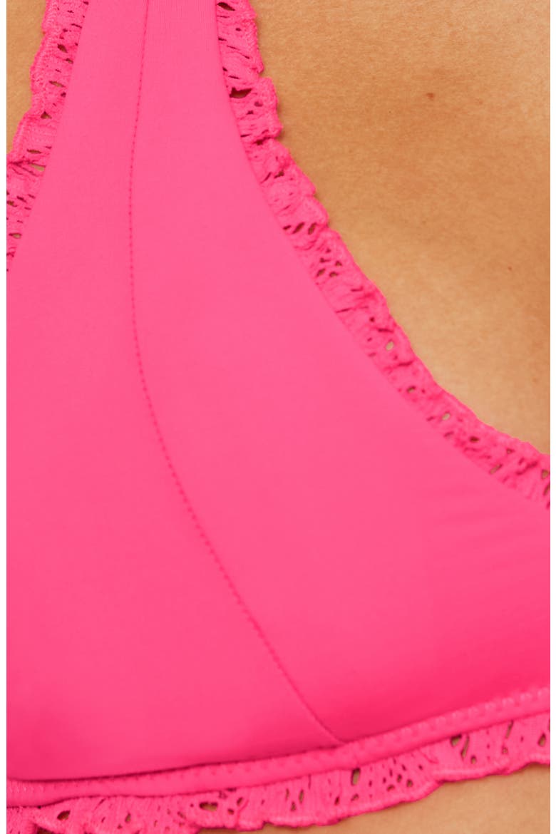 Frills Halter Bikini Top, Alternate, color, PUNCH