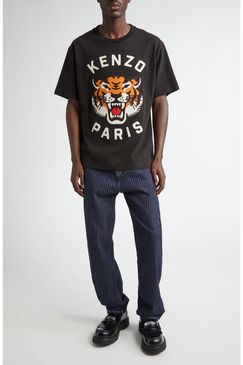 Lucky Tiger Oversize Graphic T-Shirt, Alternate, color, BLACK