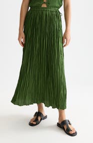 Scotch & Soda Pleated Drawstring Midi Skirt