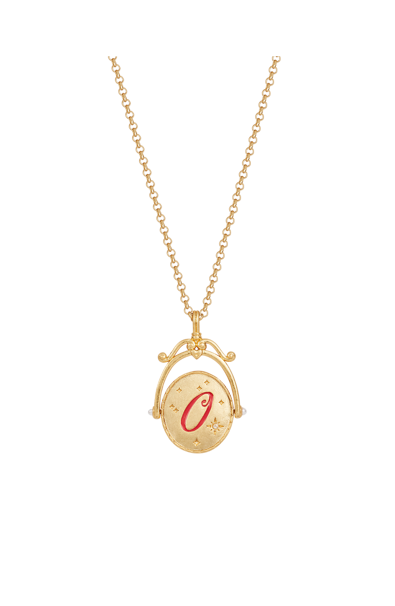 Fable England O Initial Orchid Gold Spinner Chain Necklace, Main, color, Gold
