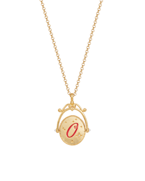 O Initial Orchid Gold Spinner Chain Necklace