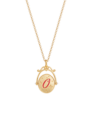 Fable England O Initial Orchid Gold Spinner Chain Necklace