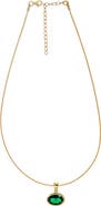 BY ADINA EDEN CZ Oval Bezel Charm Omega Chain Necklace