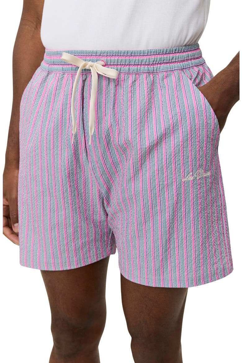 Stripe Seersucker Swim Shorts, Alternate, color, CROCUS PINK