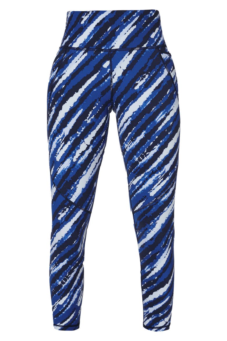 Power Pocket Workout Leggings, Alternate, color, BLUE SHIBORI STRIPE PRINT
