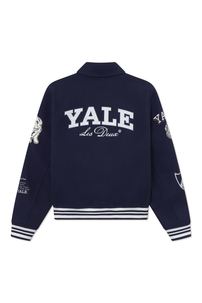 Yale Wool Blend Varsity Jacket, Alternate, color, DARK NAVY