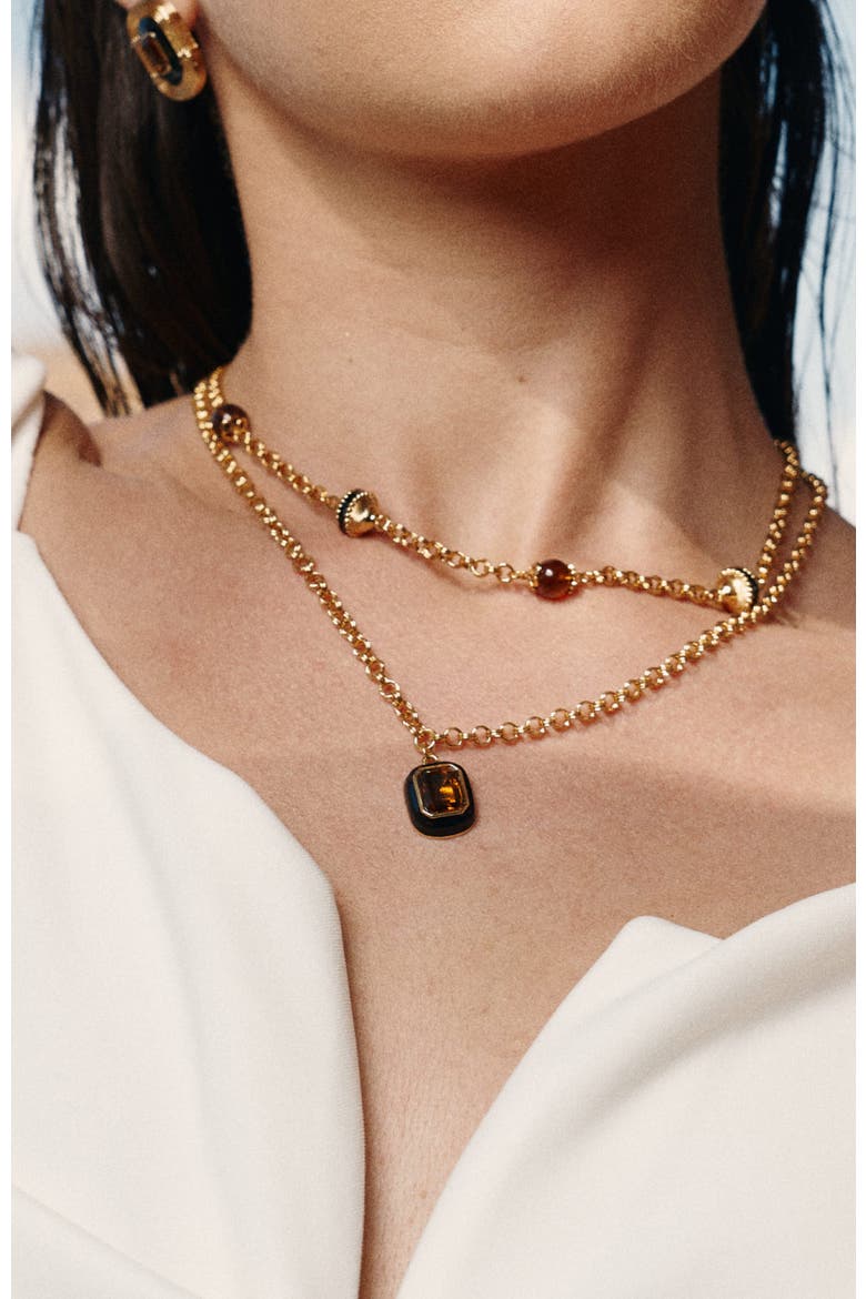 Roman Night Pendant, Alternate, color, Brown & Gold