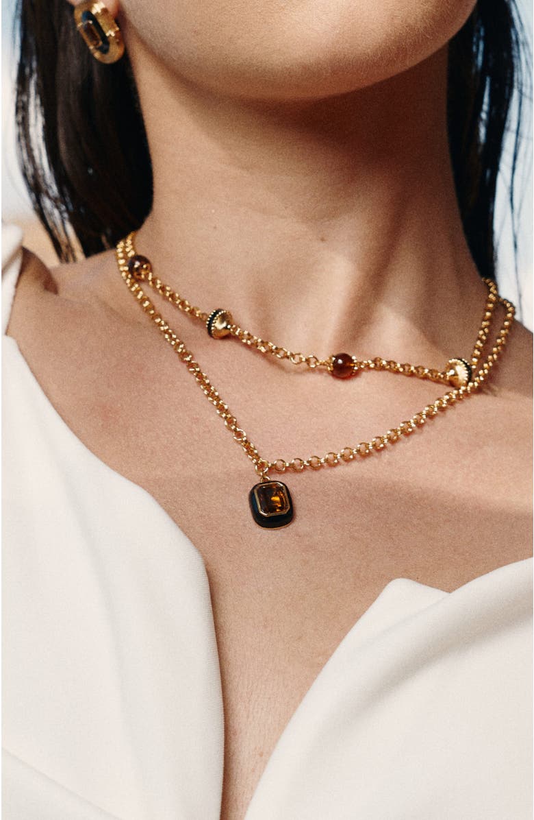 RC RETRO CHIC Roman Night Pendant, Alternate, color, Brown & Gold