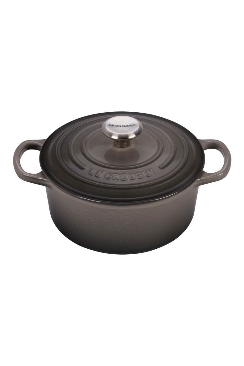 Signature 2-Quart Oval Enamel Cast Iron French/Dutch Oven, Main, color, OYSTER