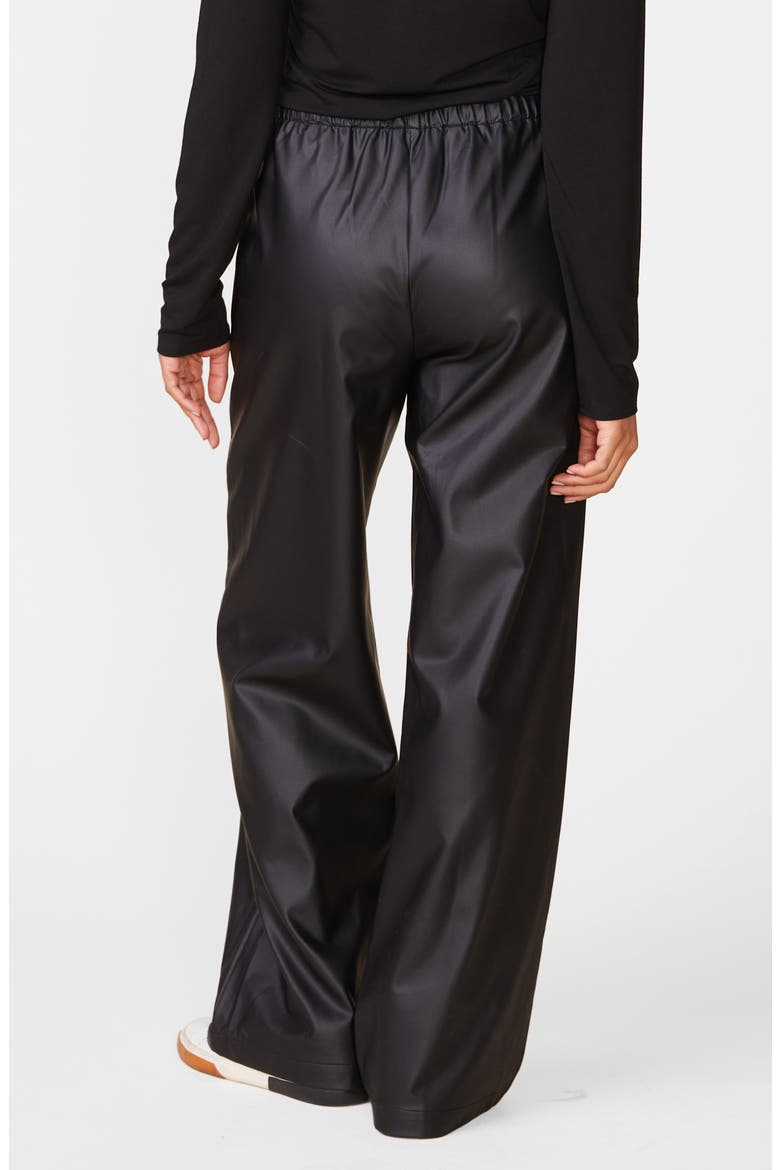 Faux Leather Wide Leg Pants, Alternate, color, BLACK