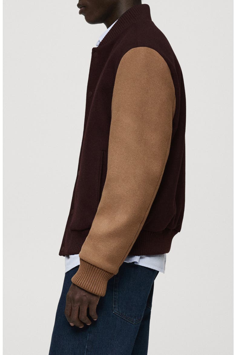Two-Tone Varsity Jacket, Alternate, color, MAROON