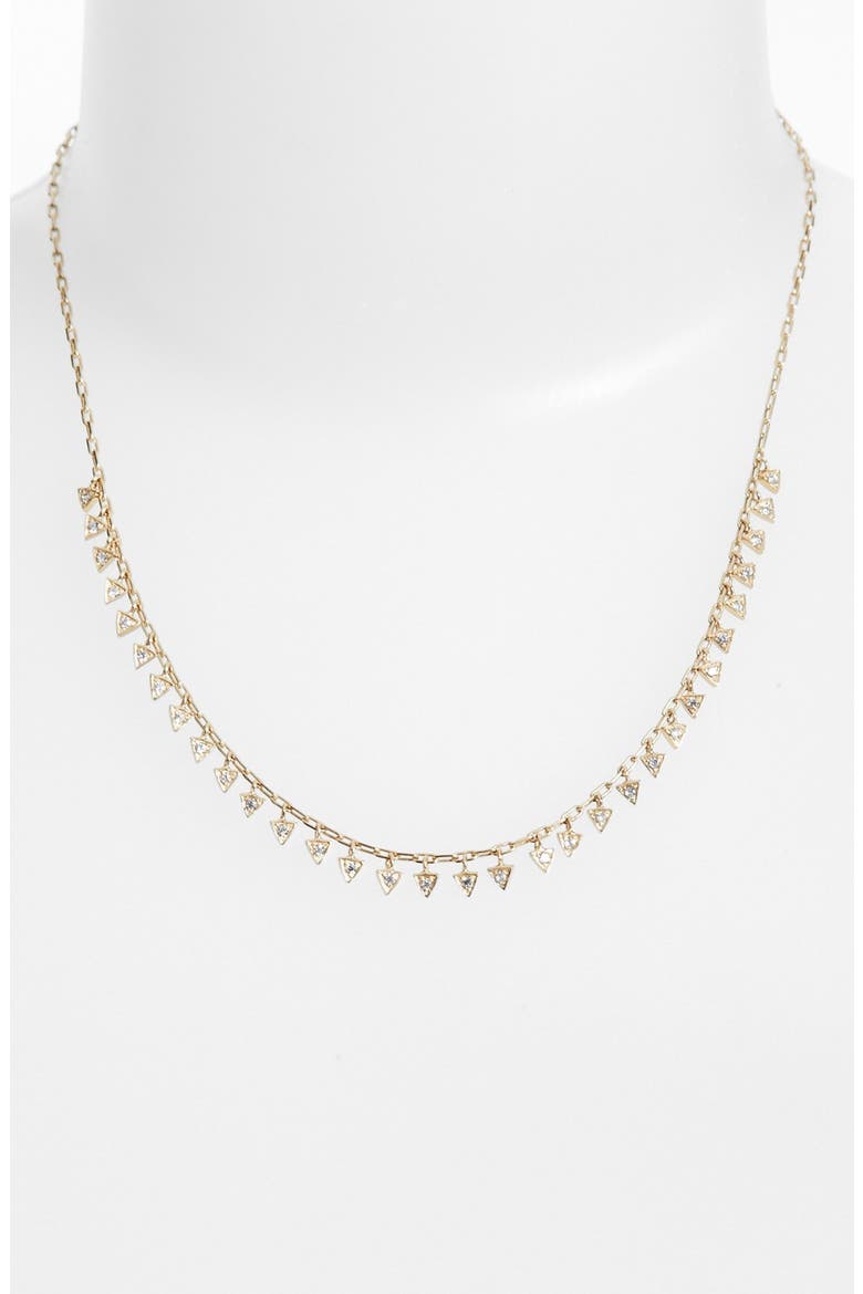 'Pyramid - Mini Fringe' Frontal Necklace, Alternate, color, GOLD/ CLEAR