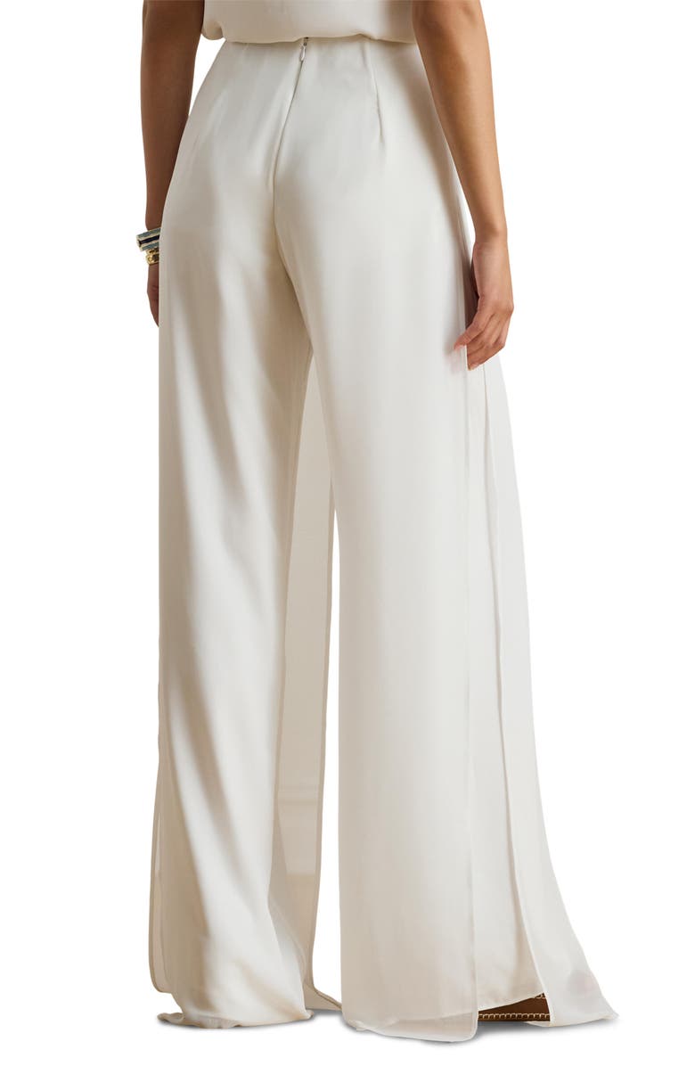 Lauren Ralph Lauren Paski Georgette Overlay Wide Leg Pants, Alternate, color, White